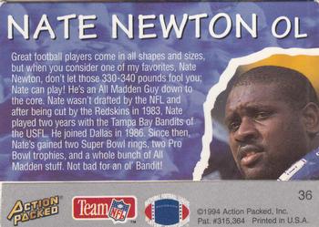1994 Action Packed All-Madden #36 Nate Newton Back