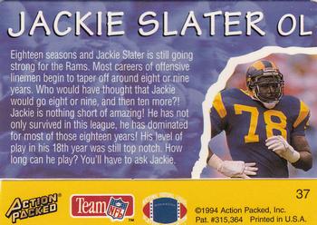 1994 Action Packed All-Madden #37 Jackie Slater Back