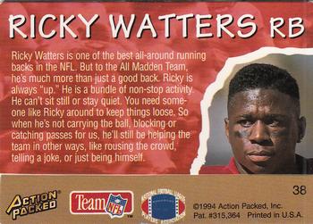 1994 Action Packed All-Madden #38 Ricky Watters Back