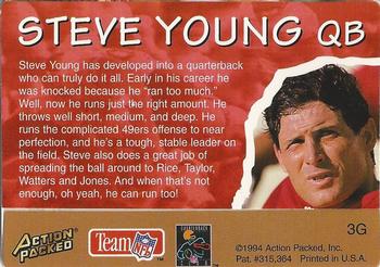 1994 Action Packed All-Madden 24K - Gold #3G Steve Young Back