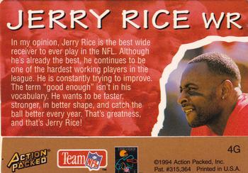 1994 Action Packed All-Madden 24K - Gold #4G Jerry Rice Back