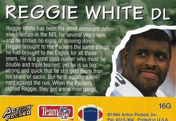 1994 Action Packed All-Madden 24K - Gold #16G Reggie White Back