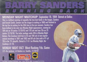 1994 Action Packed Monday Night Football #8 Barry Sanders Back