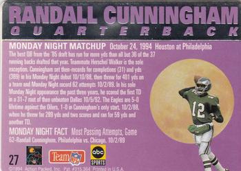 1994 Action Packed Monday Night Football #27 Randall Cunningham Back