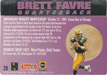 1994 Action Packed Monday Night Football #29 Brett Favre Back