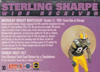 1994 Action Packed Monday Night Football #30 Sterling Sharpe Back