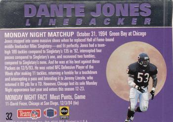 1994 Action Packed Monday Night Football #32 Dante Jones Back