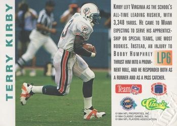1994 Classic NFL Experience - Limited Prints (Classic Rookies) #LP6 Terry Kirby Back