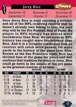 1994 Collector's Choice - You Crash the Game Bronze Exchange #C21 Jerry Rice Back