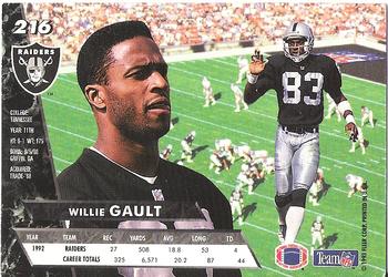 1993 Ultra #216 Willie Gault Back
