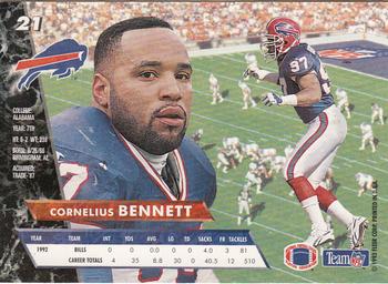 1993 Ultra #21 Cornelius Bennett Back