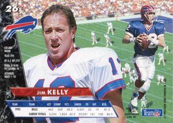 1993 Ultra #26 Jim Kelly Back