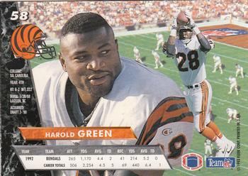 1993 Ultra #58 Harold Green Back