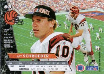 1993 Ultra #65 Jay Schroeder Back