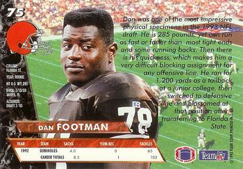 1993 Ultra #75 Dan Footman Back