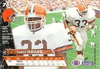 1993 Ultra #76 Leroy Hoard Back