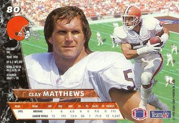 1993 Ultra #80 Clay Matthews Back