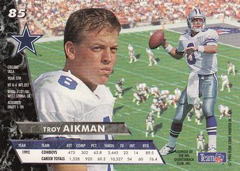 1993 Ultra #85 Troy Aikman Back