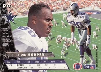 1993 Ultra #90 Alvin Harper Back
