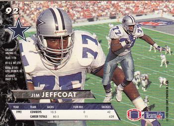1993 Ultra #92 Jim Jeffcoat Back