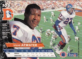 1993 Ultra #106 Steve Atwater Back