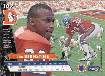 1993 Ultra #107 Rod Bernstine Back