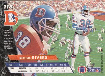 Reggie Rivers 1993 Topps Rookie Gold #491 - Denver Broncos at