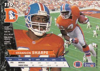 1993 Ultra #119 Shannon Sharpe Back