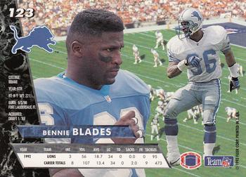 1993 Ultra #123 Bennie Blades Back