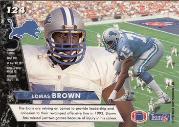 1993 Ultra #124 Lomas Brown Back