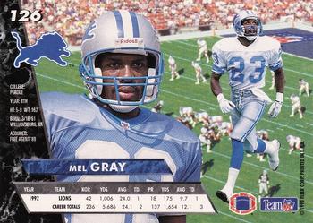 1993 Ultra #126 Mel Gray Back