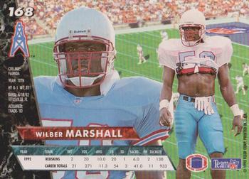1993 Ultra #168 Wilber Marshall Back