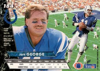 1993 Ultra #184 Jeff George Back