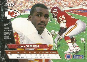 1993 Ultra #207 Tracy Simien Back