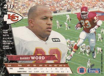 1993 Ultra #211 Barry Word Back