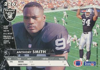 1993 Ultra #226 Anthony Smith Back