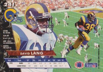 1993 Ultra #241 David Lang Back