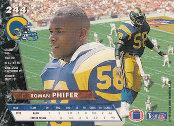1993 Ultra #244 Roman Phifer Back
