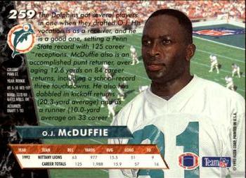 1993 Ultra #259 O.J. McDuffie Back