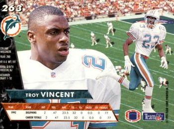 1993 Ultra #263 Troy Vincent Back