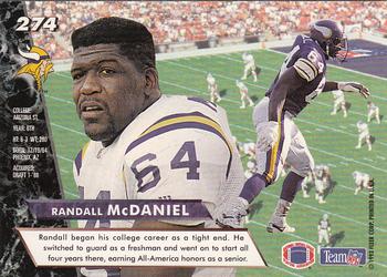 1993 Ultra #274 Randall McDaniel Back