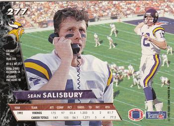 1993 Ultra #277 Sean Salisbury Back