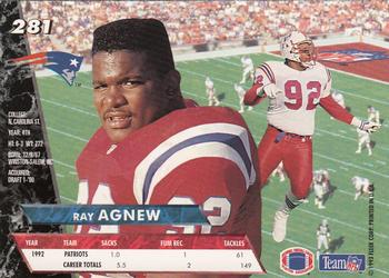 1993 Ultra #281 Ray Agnew Back