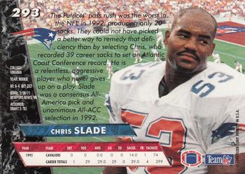 1993 Ultra #293 Chris Slade Back