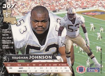 1993 Ultra #307 Vaughan Johnson Back