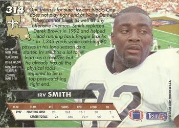 1993 Ultra #314 Irv Smith Back