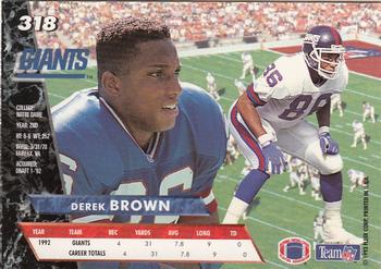 1993 Ultra #318 Derek Brown Back