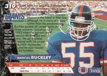 1993 Ultra #319 Marcus Buckley Back