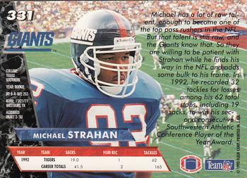 1993 Ultra #331 Michael Strahan Back