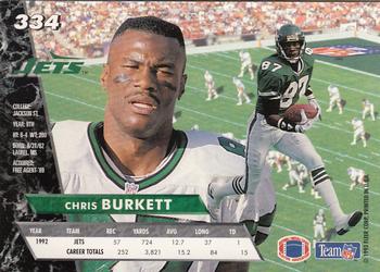 1993 Ultra #334 Chris Burkett Back
